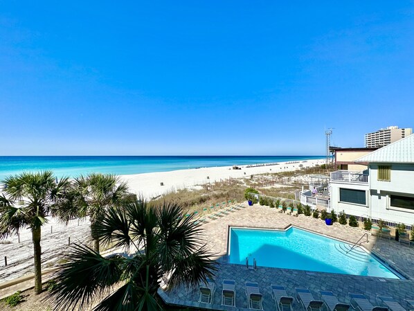 A heated pool - Gulf Front Corner Unit 3rd Floor! Free Beach Chairs! PW308 (Panama City Beach)