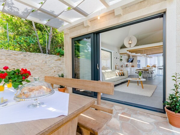 Villa | Bathroom | Bathtub, hair dryer