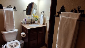 Bruser, hårtørrer, bidet, håndklæder