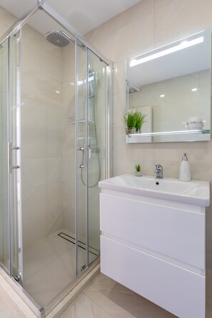 Shower, hair dryer
