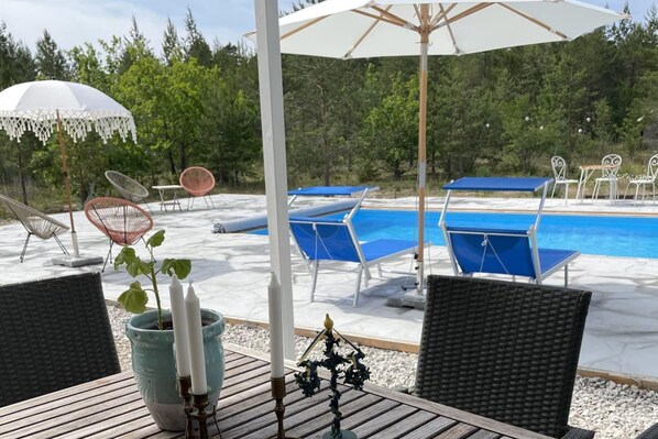 Outdoor pool - Villa Vitvikena in Gotland, Pool (Slite)