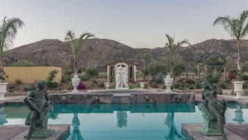 Outdoor pool, open 10:00 AM to 8:00 PM, pool umbrellas, sun loungers