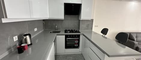Chambre triple exécutive | Cuisine privée | Réfrigérateur grande capacité avec congélateur, un four