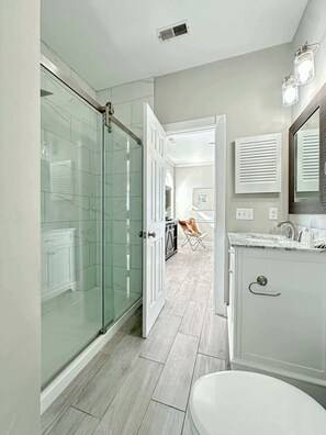 Shower, hair dryer