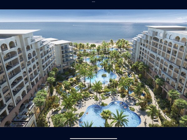 Alberca al aire libre y alberca climatizada