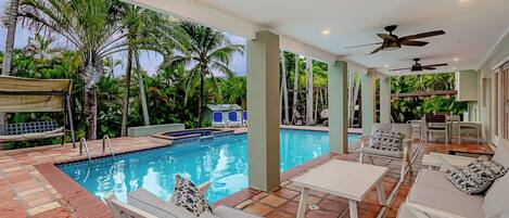 Outdoor pool, a heated pool