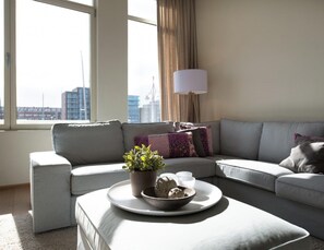 Apartment | Living room - Modern Apartment Overlooking the Harbor (The Hague)