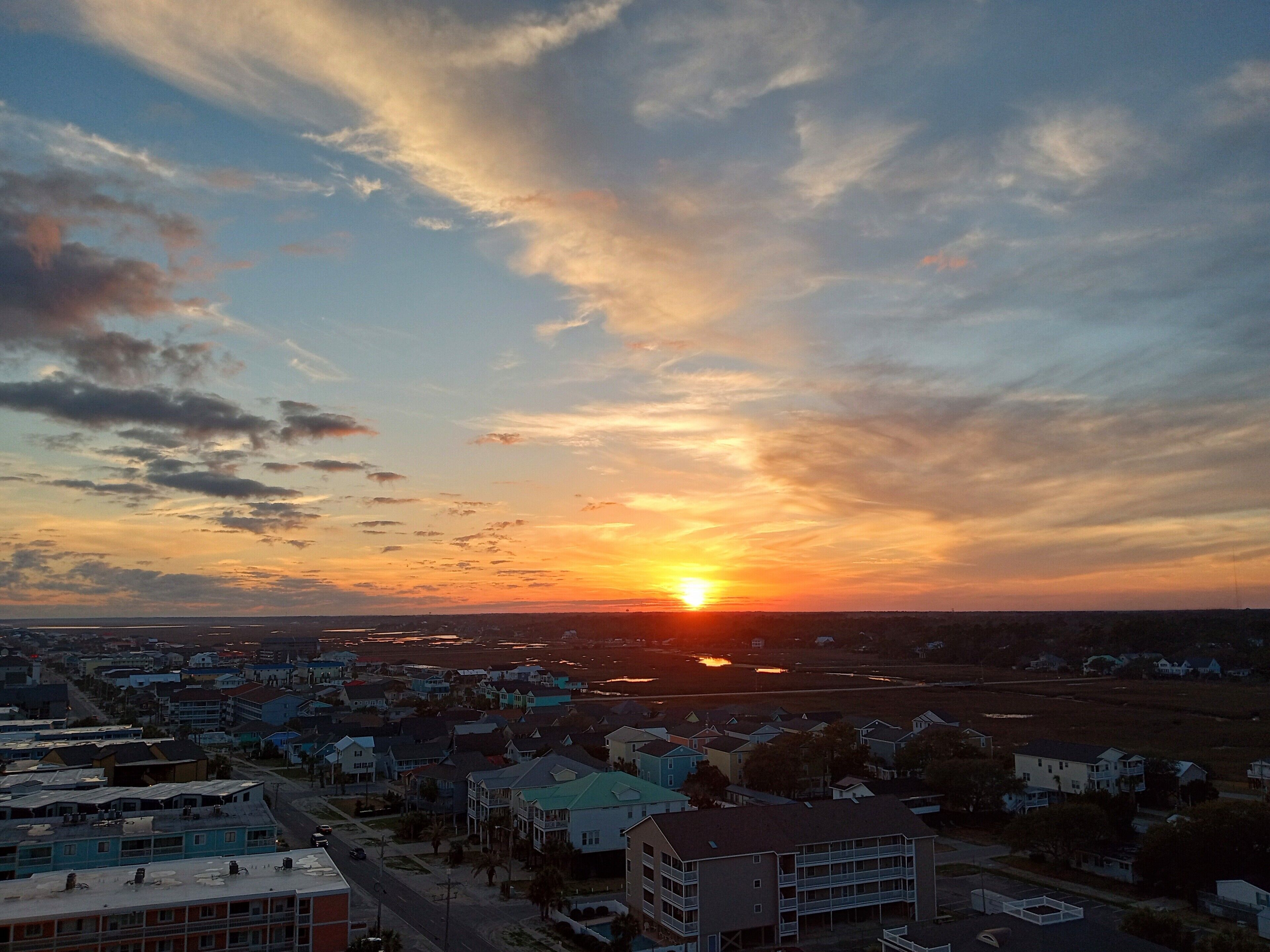 Sunset over the inlet marsh.