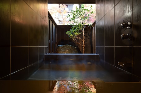 Japanese Style Twin Bed Room with Onsen (No smoking) | Bathroom | Separate tub and shower, spring water tub, rainfall showerhead