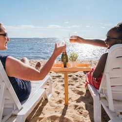 Private beach, sun-loungers, beach towels