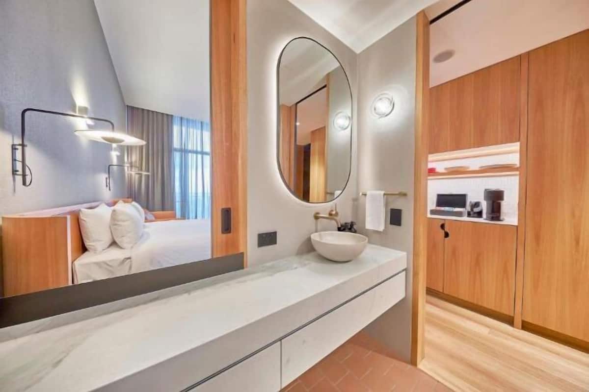 In-room safe, desk, laptop workspace, iron/ironing board