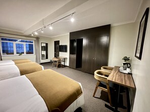 In-room safe, desk, laptop workspace, soundproofing