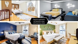 Ruime kamers met verschillende uitzichten en luxe bedden.