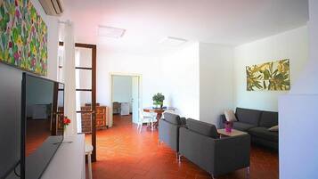 Televisión y chimenea