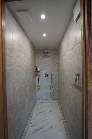 Douche, serviettes fournies