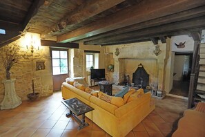 TV, fireplace, DVD player, ping pong - Authentic 18th c Farmhouse with heated pool (and fiber optic WIFI) (Saint-Germain-des-Prés)