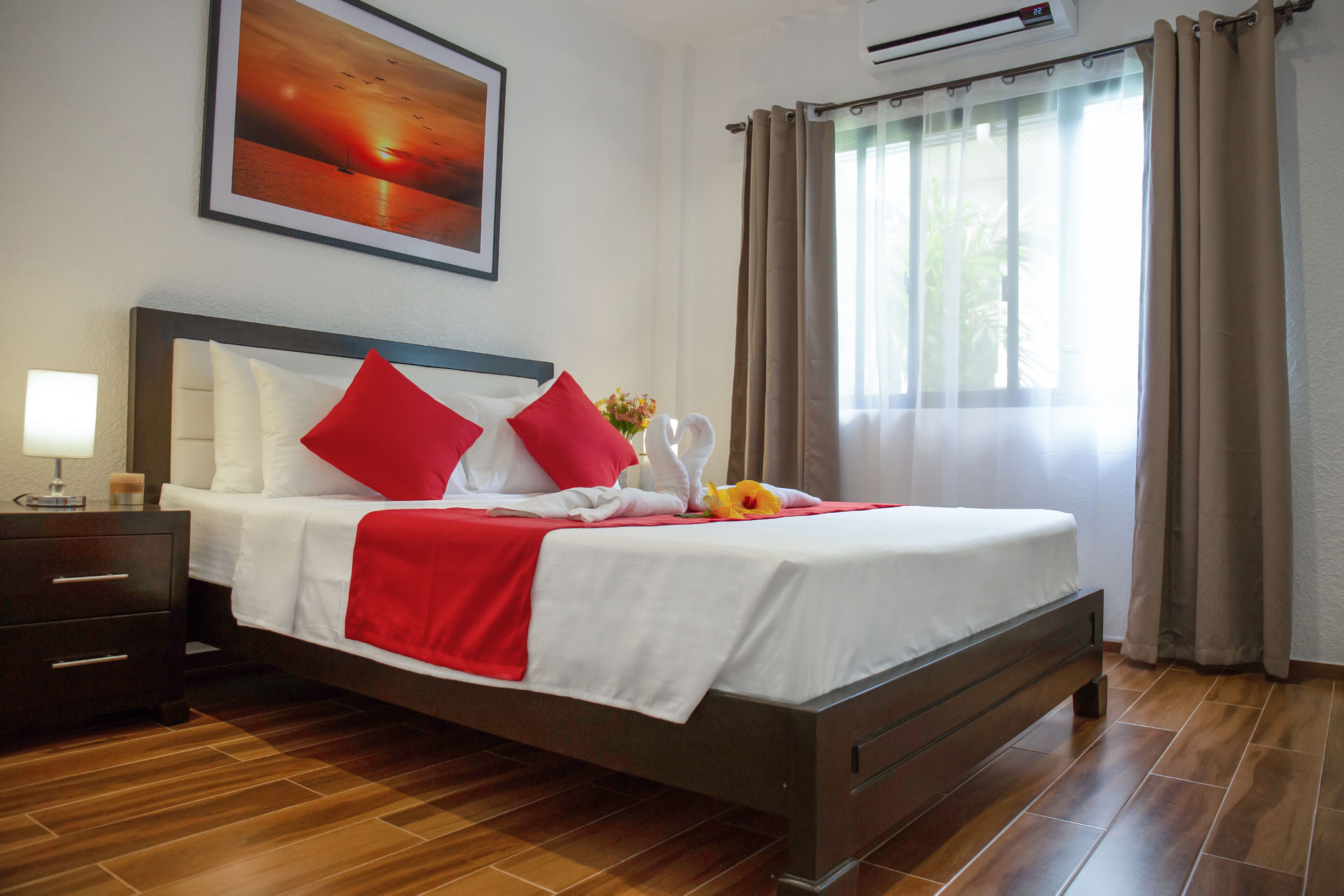 Premium bedding, blackout drapes, WiFi (free)