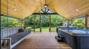 Terrace/patio - Poolside at Autumn Woods: Indoor pool, Theater, and Arcade! (Sevierville)