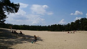 A sandy beach with people playing and relaxing. - Holiday Home Buitenplaats Berg With 5 Rooms (Lemele)