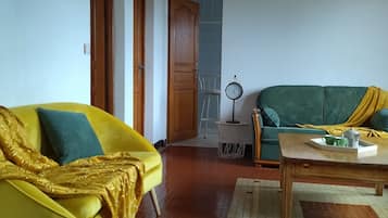 TV connectée, cheminée, livres, chaßne hi-fi