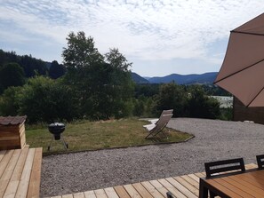 Outdoor dining - Triplex in renovated farmhouse with private Nordic bath (Le Tholy)