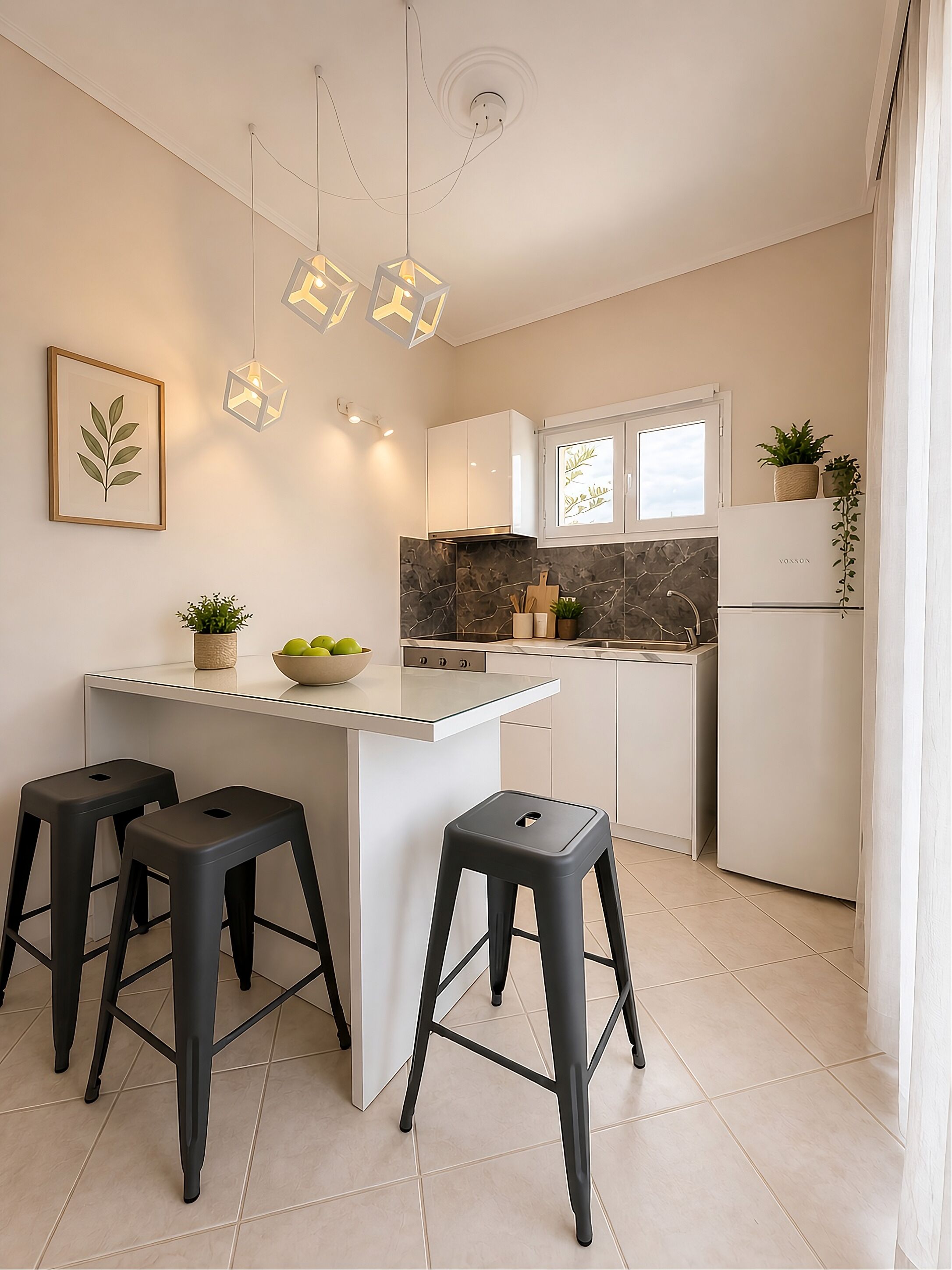 Apartamento | Cocina privada | Frigorífico, hervidor eléctrico y utensilios de cocina