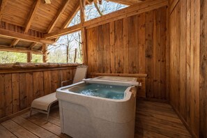 Cabin, 1 Bedroom | Outdoor spa tub