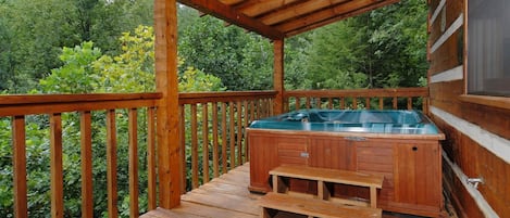 Cabin, 1 Bedroom | Outdoor spa tub