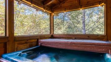 Cabin, 2 Bedrooms | Outdoor spa tub