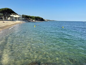 Playa en los alrededores y camastros