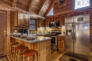 Cabin, 2 Bedrooms | Private kitchen | Fridge, oven, coffee/tea maker, toaster - ER240 - Smoky Safari Great Location - Close To Town! 2 Bedroom Cabin by RedAwning (Pigeon Forge)