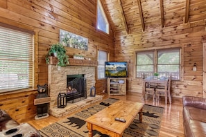 Cabin, 1 Bedroom | Living area - Er5 - Log Heaven - Great Location! Close To All The Action! 1 Bedroom Cabin by RedAwning (Pigeon Forge)