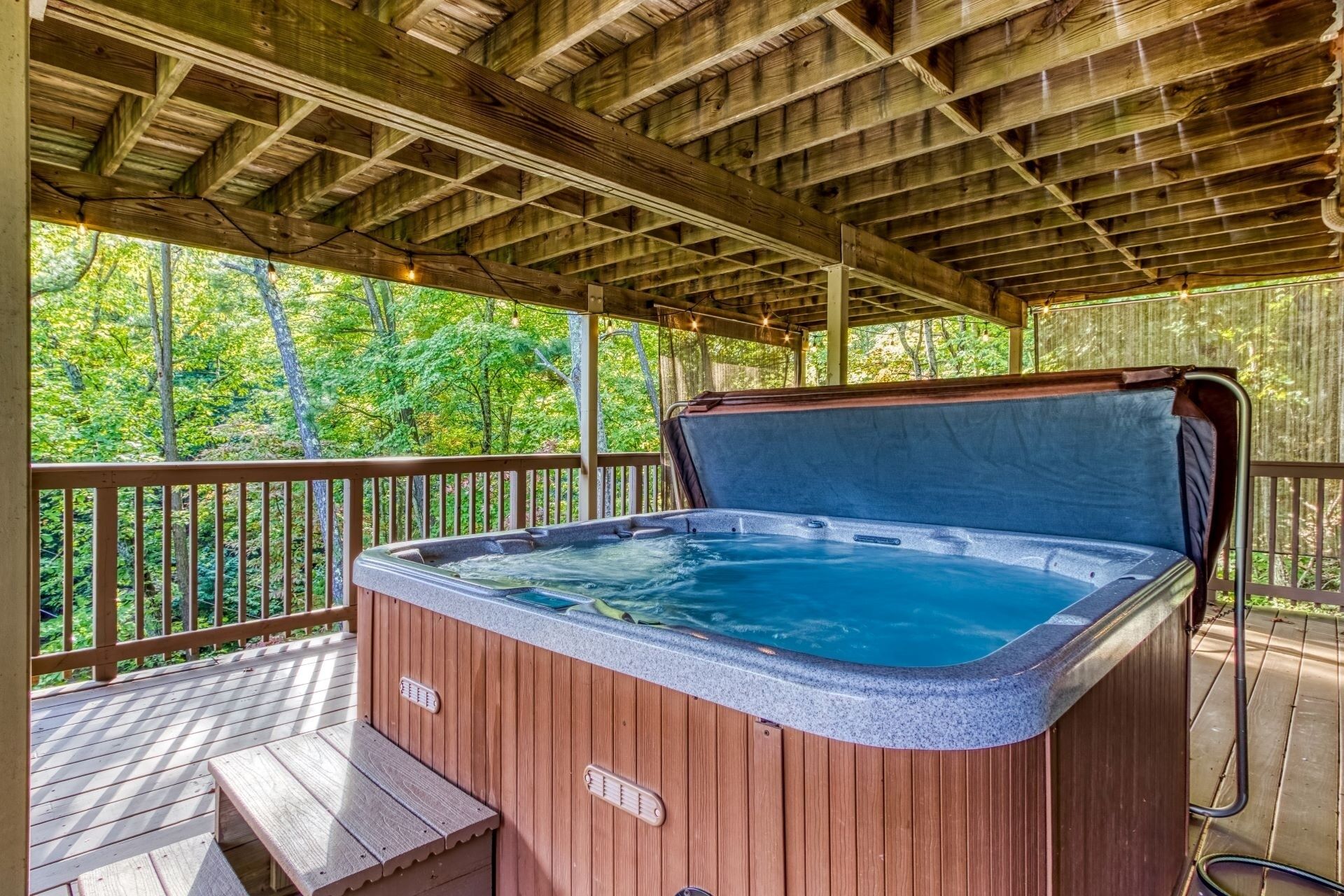 Cabane, 1 chambre | Bain à remous extérieur