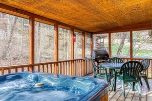 Cabin, 2 Bedrooms | Outdoor spa tub - Er46 - Cherith Brook - Great Location. Just Across From Swimming Pool! 2 Bedroom Cabin by RedAwning (Pigeon Forge)