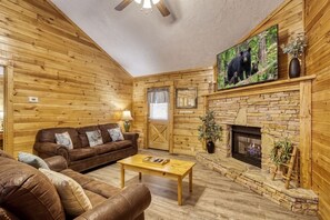 Cabana, 2 quartos | Área de estar | Smart TV