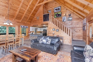 Cabin, 6 Bedrooms | Living area - Er101 - Heavenly Hideaway Great Location - Close To Town! 6 Bedroom Cabin by RedAwning (Pigeon Forge)