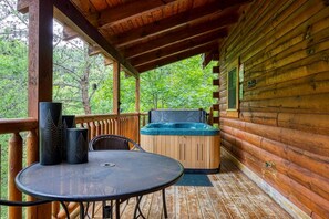 Cabin, 1 Bedroom | Outdoor spa tub