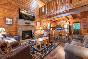 Cabin, 3 Bedrooms | Living area - Er74 - Gerrald's Chalet - Great Location. Close To All The Action! 3 Bedroom Cabin by RedAwning (Pigeon Forge)