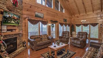 Cabana, 4 quartos | Área de estar