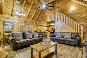 Cabane, plusieurs chambres | Coin séjour