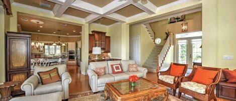 TV, fireplace, offices