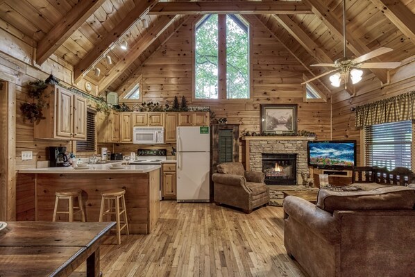 Hytte, 1 soverom | Eget kjøkken | Kjøleskap, ovn, kaffetrakter/tekoker og brødrister