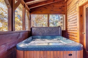Cabin, 2 Bedrooms | Outdoor spa tub - Er102 - Barbara Great Location! Close To Town 2 Bedroom Cabin by RedAwning (Pigeon Forge)
