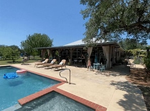 Pool - Happy Trails Cowboy Cabin HOT TUB POOL on 12 ac (Bandera)