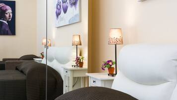 4 bedrooms, premium bedding, down comforters, individually furnished