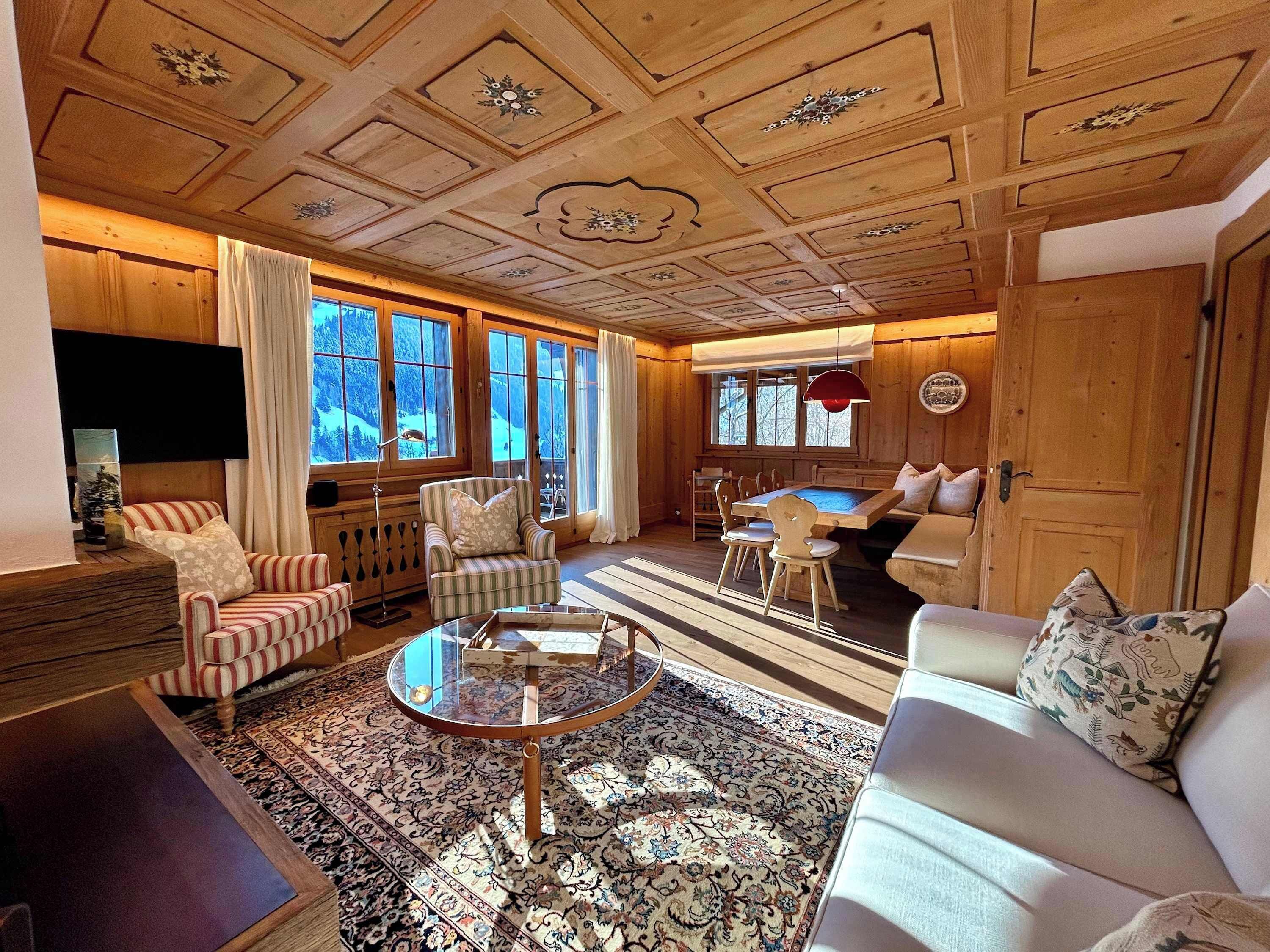 the cozy living room 