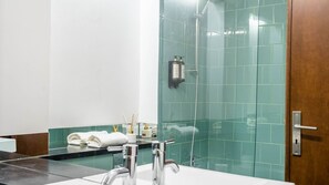 Hair dryer, towels, toilet paper