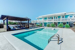 Outdoor pool, a heated pool - Holden Beach, NC Designer beach house with heated pool  (Holden Beach)