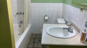 Towels, shampoo, toilet paper