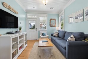 TV, fireplace, DVD player, books - Seabrook's Captain Morgan's: Dog Friendly! (Pacific Beach)